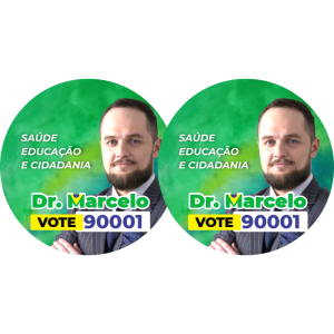 Adesivo Bola Eleições 2026 Vinil Brilho 12x12cm 4x0 (Frente Colorido e Verso branco) Brilho Total Meio Corte Padrão Sem aplicação