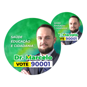 Adesivo Bola Eleições 2026 Vinil Brilho 30x30cm 4x0 (Frente Colorido e Verso branco) Brilho Total Meio Corte Padrão Sem aplicação