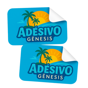 Adesivo Vinil Branco Vinil Brilho  4x0 Brilho Total Corte reto Sem aplicação