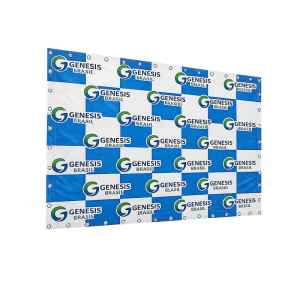 Lona para Backdrop Lona Brilho 440g M² 4x0 (Frente Colorida, Verso Preto) Sem Verniz Com Ilhós Estrutura não inclusa