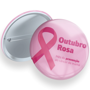 Bottons Personalizados Couché Brilho 115g 3,5x3,5cm 4x0 (Frente Colorida, Verso em Branco)  Poliéster com Alfinete 
