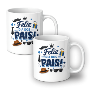Caneca Personalizada Porcelana Branca 325ml 4x0 (estampada lado externo) Brilho Total  