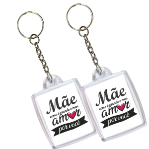 Chaveiro acrílico 3x4 Personalizado Acrílico Cristal 2mm 3X4cm 4x4 (Frente e verso colorida)   
