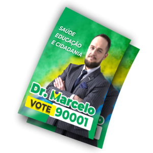 Cartaz Político Eleições 2026 Couchê Brilho 90g 31x44cm 4x0 (frente colorida e verso branco) Sem Verniz Sem Acabamento 