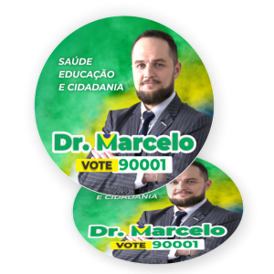 Adesivo Pragão Eleições 2026 Vinil Brilho 7x7cm 4x0 (Frente Colorido e Verso branco) Brilho Total Meio Corte Padrão Sem aplicação
