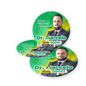 Adesivo Praguinha Eleições 2026 Vinil Brilho 5x5cm 4x0 (Frente Colorido e Verso branco) Brilho Total Meio Corte Padrão Sem aplicação