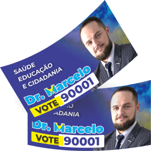 Adesivo Para-choque Eleições 2026 Vinil Brilho 30x10cm 4x0 (Frente Colorido e Verso branco) Brilho Total Meio Corte Padrão Sem aplicação