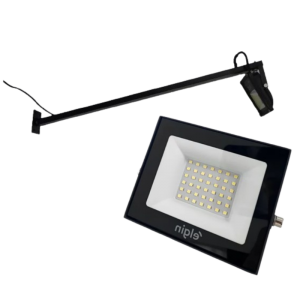Refletores para Fachadas 110v 9x10cm Luz Branco Quente Preto Holofote 50 Watts