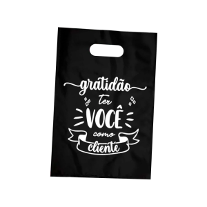 Sacola Plástica 30x40cm Polietileno PEAD 0,13 mm - Preto 30x40cm 1x0 - Impressão 1 cor PEAD (Aspecto Fosco) Sem Enobrecimento Modelo Padrão