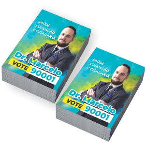 Santinho Político Digital Eleições 2026 Couchê 90g 6x9cm 4x1 (Frente Colorido, verso escala cinza) Sem Verniz Sem Acabamento Impressão Digital