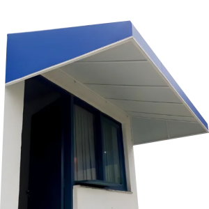 Toldo Fixo em Lona Metalon Galvanizado, 20x20mm M² 4x0 (Frente Colorida, Verso Preto) Lona Brilho 440g Estrutura com Pintura PU Aplicação de Verniz Automotivo