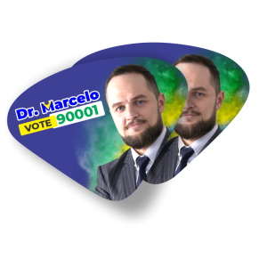 Ventarola Político Eleições 2026 Triplex 250g 21x30cm 4x4 (frente e verso colorido) Sem Verniz Sem Acabamento 