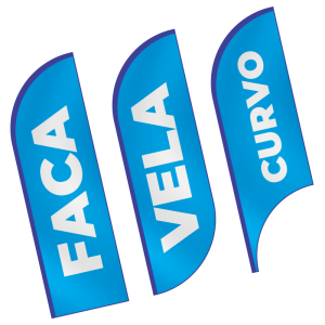 Tecido Wind Banner Backlight Promo, 120g 220x60cm 4x4 (frente e verso colorido) Sem Brilho Costura Lateral e Bolsa 