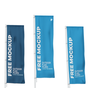 Wind Flag (Bandeirão) Tecido Failet 400x110cm 4x0 (Frente Colorida, Verso sem estampa) Sem Brilho Costura com Luva, Tubo Metálico 600cm (Desmontável) Sem Instalação